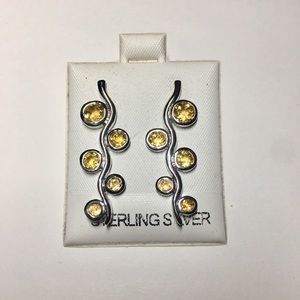 Citrine and sterling silver earrings
